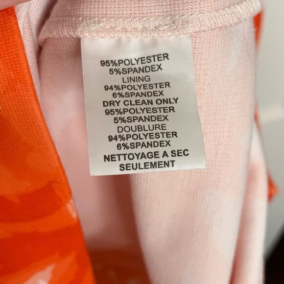 Trina Turk Halter Neck Dress Orange and White Size 6 - Picture 7 of 13